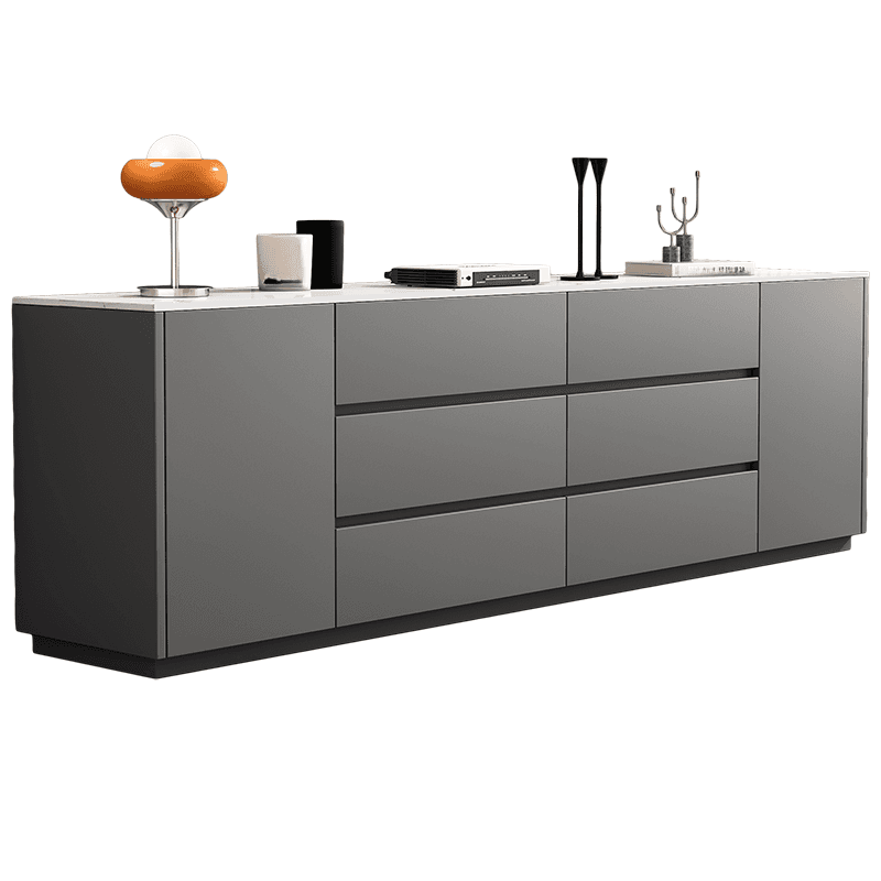 2-Door & 6 Drawers Rectangular TV Stand with Changeable Shelf for Sitting Room, 3 Tiers thumbnail 4