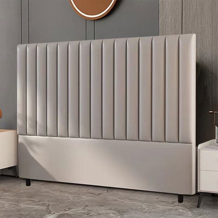 Modern Upholstered Pine Headboard with Leather Upholstery and Wood Legs thumbnail 5