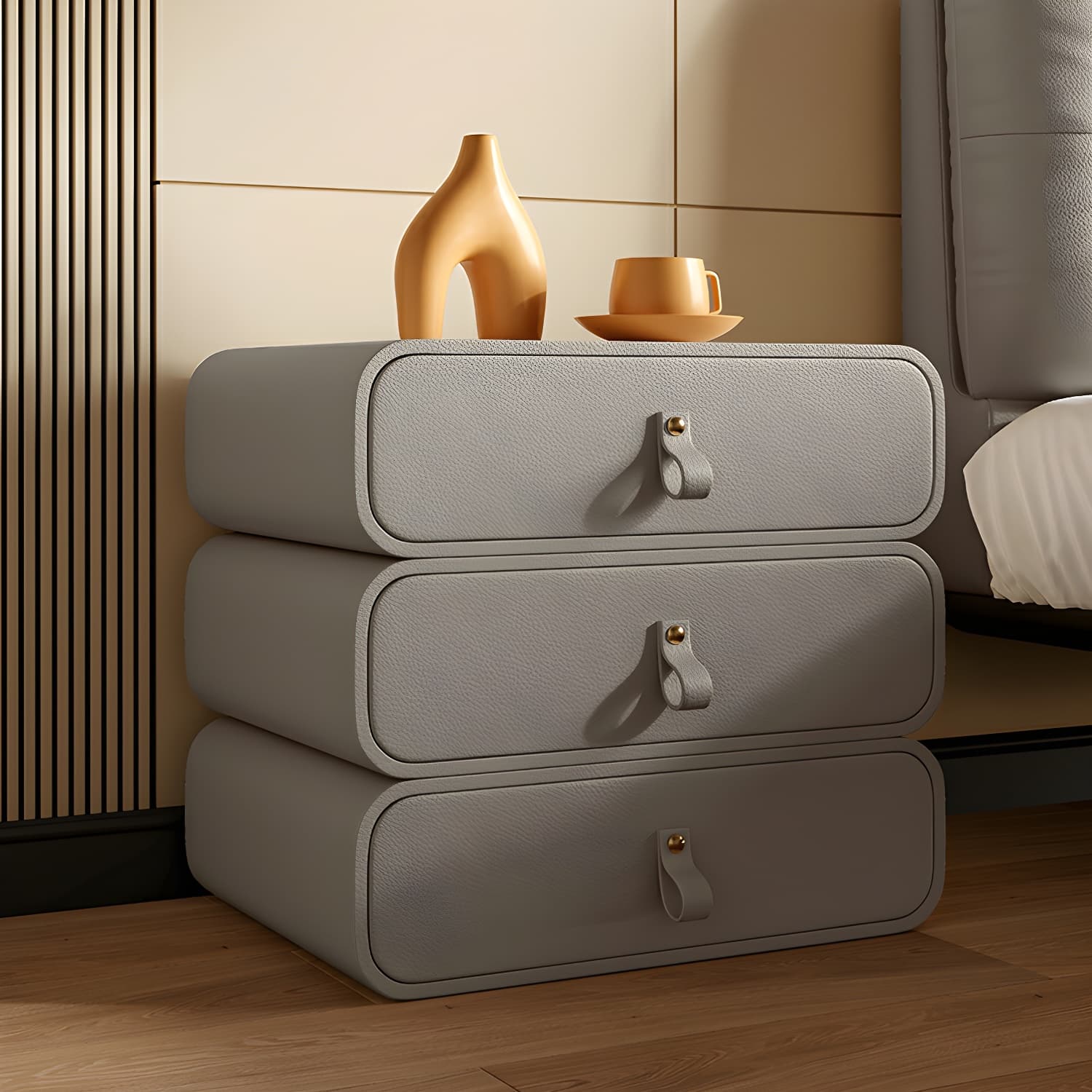 Modern Faux Leather Bachelor's Chest with Drawers in Narrow Size thumbnail 11