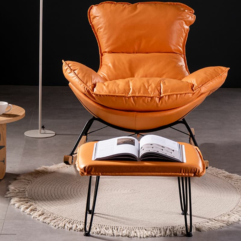 Comfortable Upholstered Rocking Chair with Solid Wood Frame for Modern Home Decor thumbnail 17