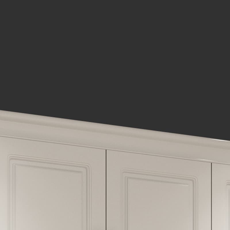 Art Deco Chalk Manufactured Wood Free Standing Interior Shelves Wardrobe with Soft Close Drawer and Hanging Rod thumbnail 3