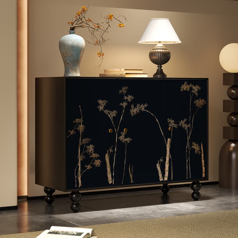 Trendy Rectangle Standalone Accent Cabinet in Ink with Manufactured Wood and Cabinet Knobs thumbnail 5