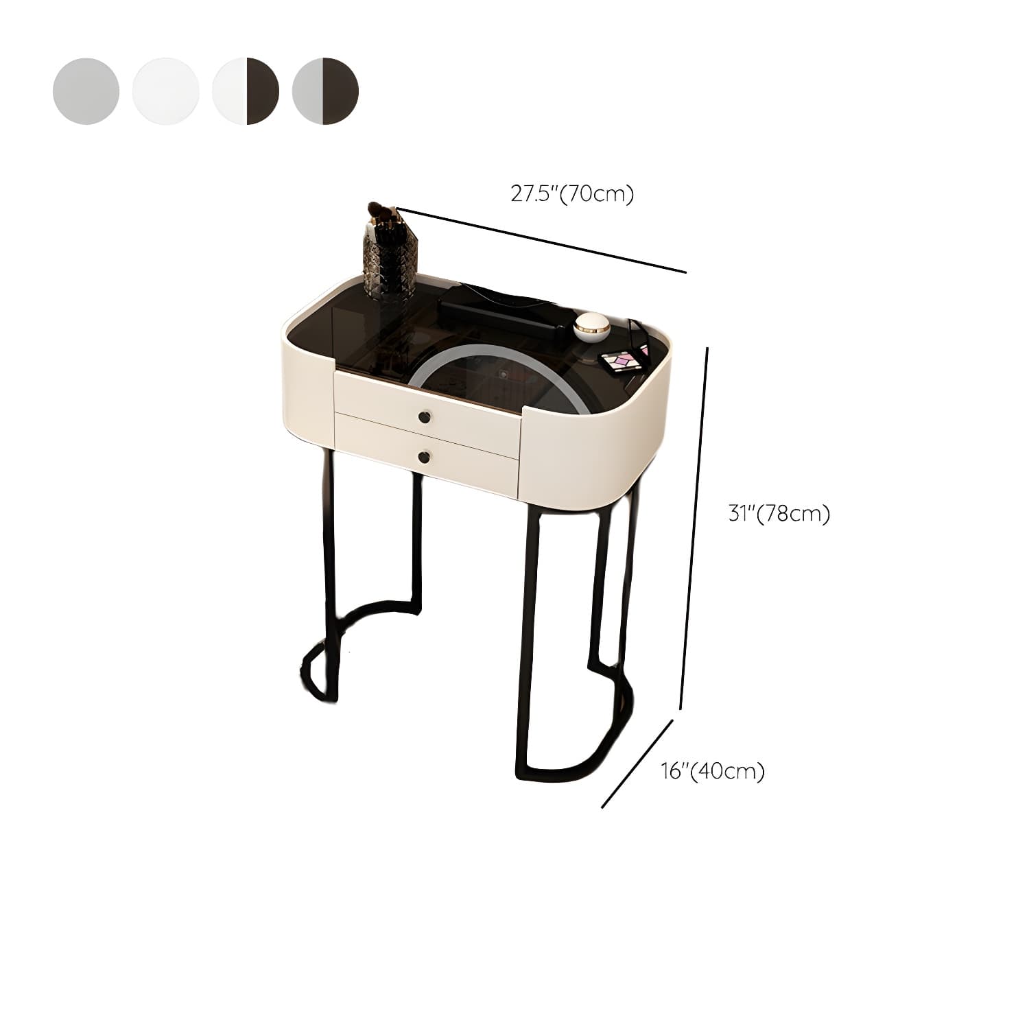 Contemporary Glass Vanity Dressing Table Bedroom Makeup Vanity Desk with Drawer thumbnail 20