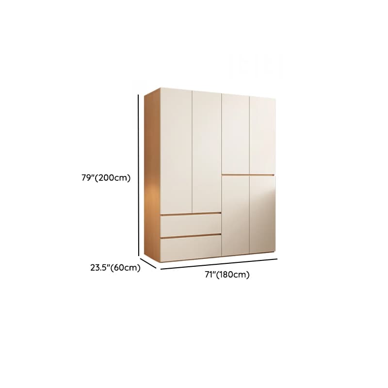 Chalk Modish Laminate Wardrobe Closet with Soft Close Drawer, Soft Close Door, Interior Shelves, and Clothing Rod thumbnail 10