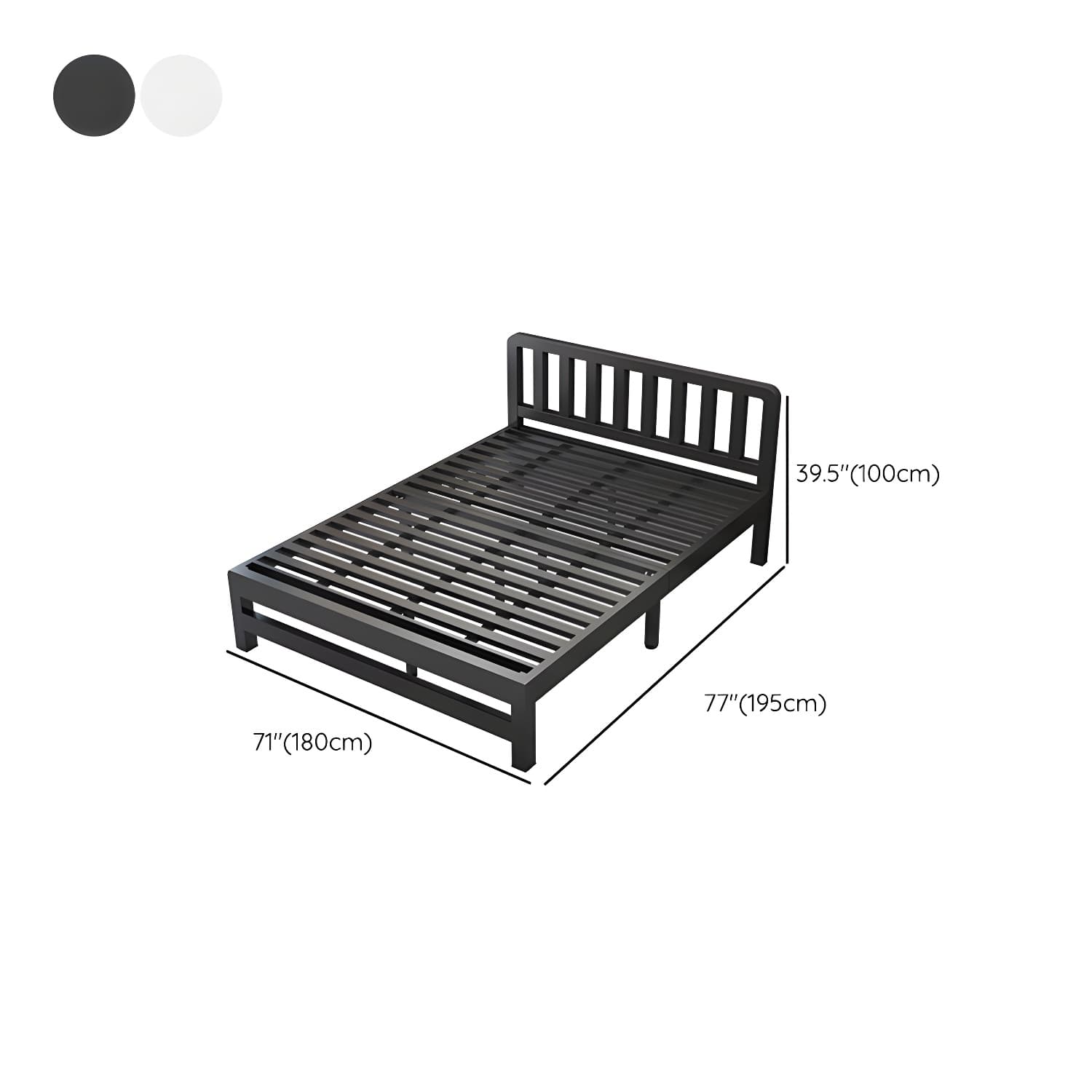 Contemporary Metal Bed Frame Solid Color Slat Bed with Custom Gold Legs thumbnail 29