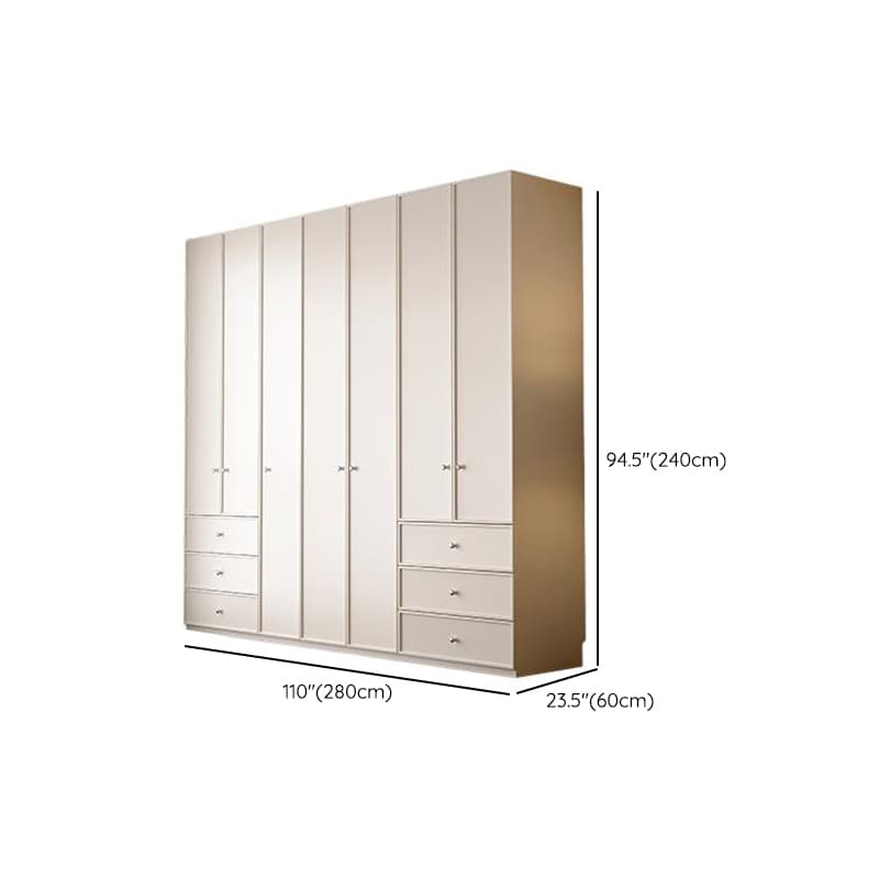 Chalk Modern Wooden Standalone Almirah with 3-Drawer/6-Drawer, Interior Shelves, and Hanging Rod thumbnail 24