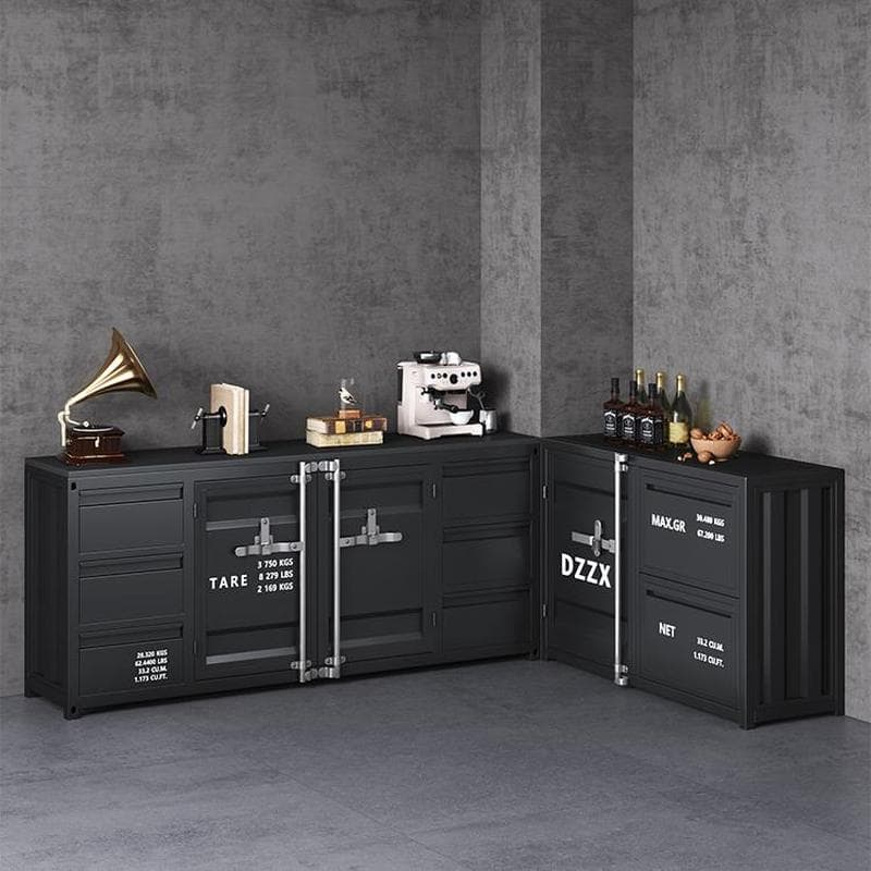Industrial Metal Sideboard Credenza with Cabinets and Drawers thumbnail 4