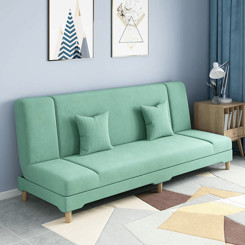 Contemporary Modern Grey/Azure/Emerald Green Sleeper, Solid Color, 3-Seater with 2 Pillows thumbnail 4