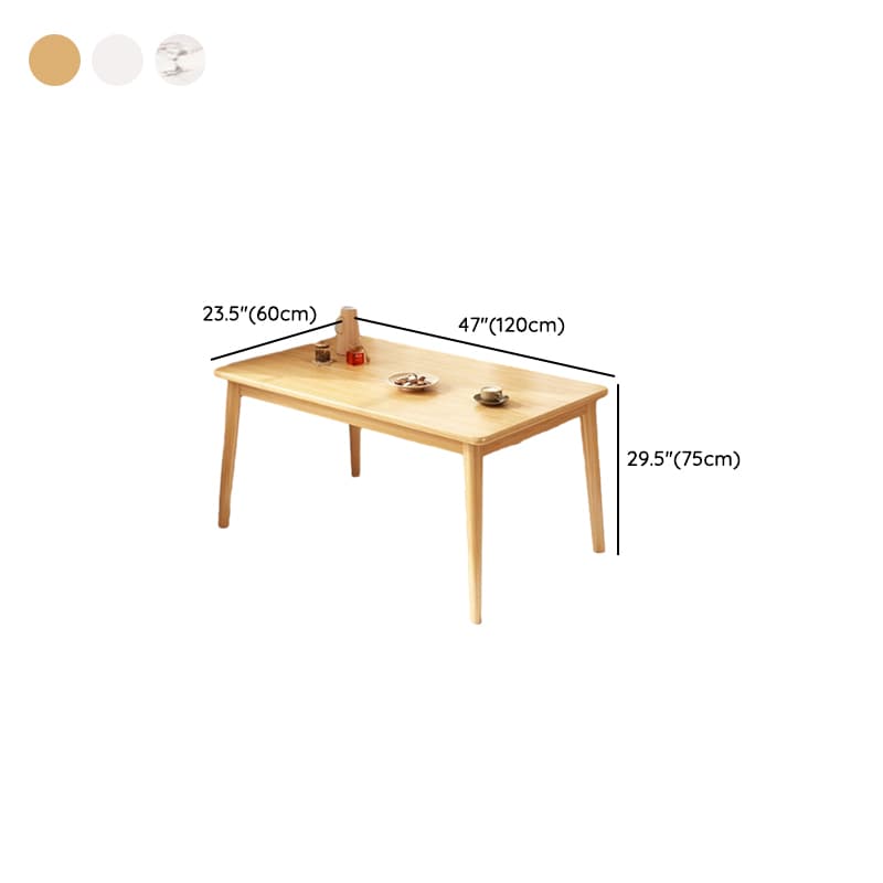 Dining Table Set with Rectangular Recycled Wood Top, 4 Legs, Fixed Table, Padded Chair with Back, Available in 5-piece/7 Piece Set/3 Pieces thumbnail 14