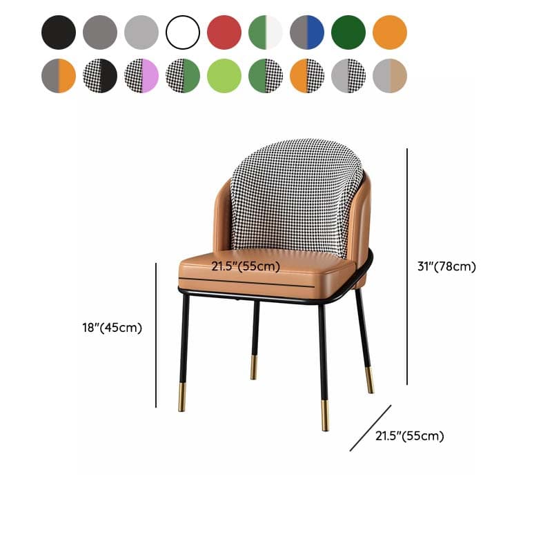 Glam Low-Back Upholstered Chair with Sleek Black Metal Legs for Kitchen & Dining thumbnail 26