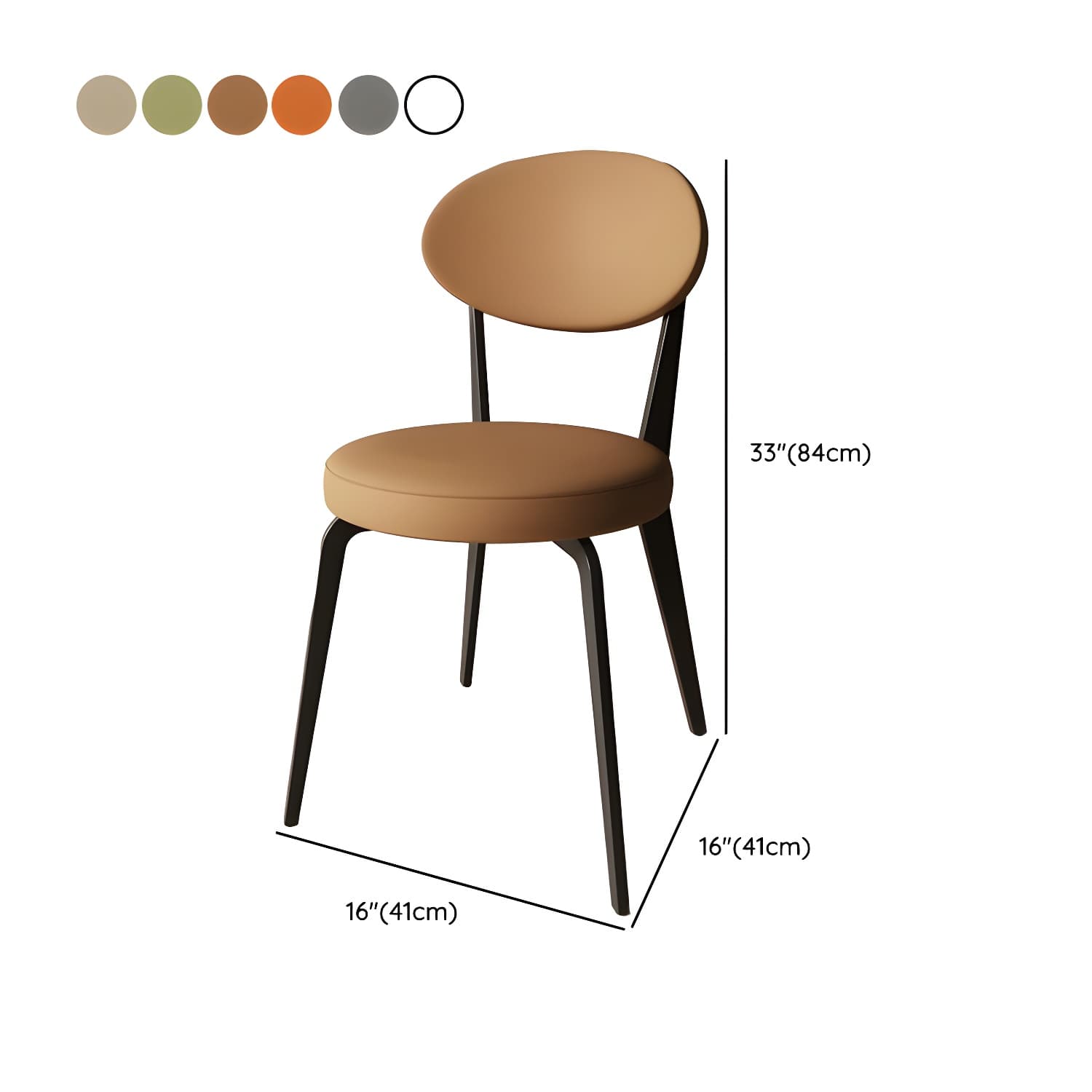 Dining Room Open Back Upholstered Dining Side Chair with Metal Frame thumbnail 18