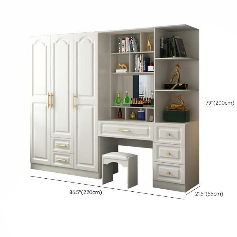 Contemporary Wood Chalk Wardrobe Closet with Interior Shelves&Clothing Rack&3-Drawer/6 Drawers/5-Drawer thumbnail 36
