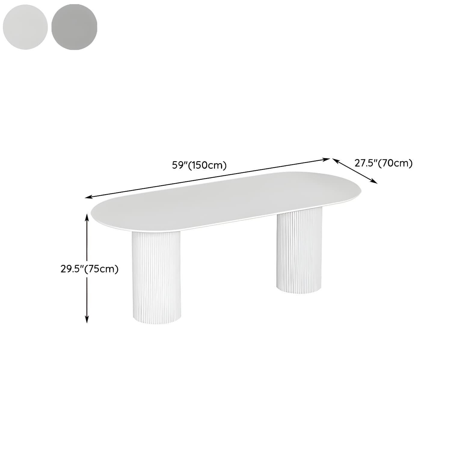 Stylish White Stone Kitchen & Dining Table with Adjoining Pedestal Base thumbnail 15