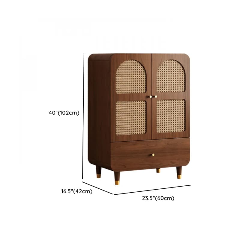 Simple Rectangular Accent Cabinet with Storage, Engineered Wood Countertop, Pull Knobs, Auburn Top, and Soft Close Drawer thumbnail 19