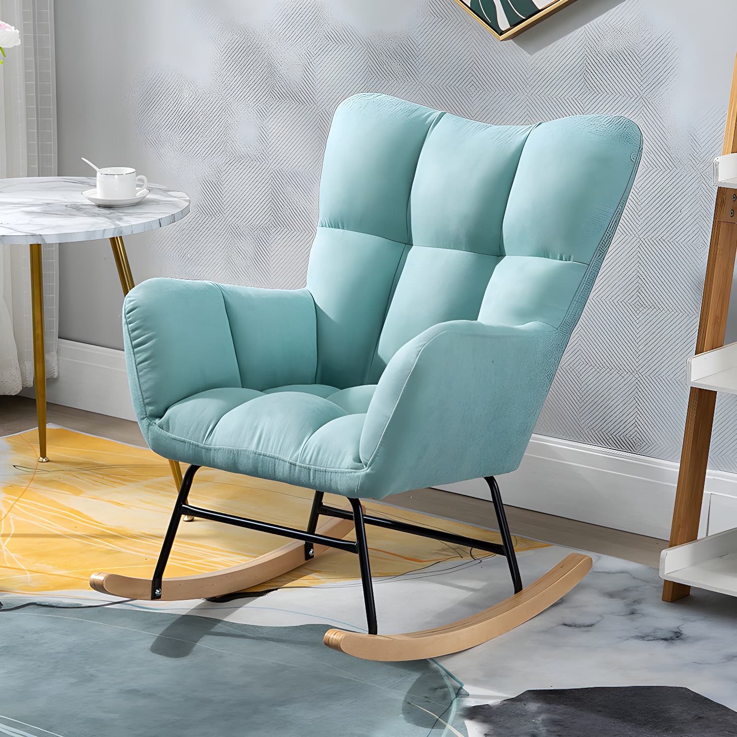 Simple Nordic Style Rocking Chair Balcony Lounge Recliner Sofa Rocking Chair thumbnail 19