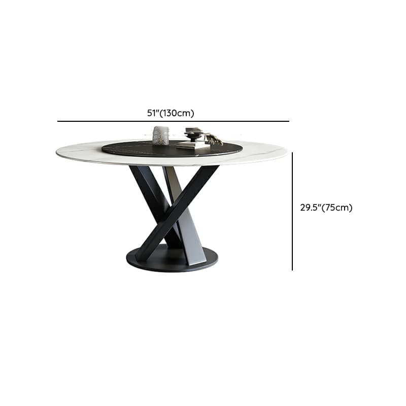 Industrial Metal Dining Set with Upholstered Chairs in White - 5 Piece Set thumbnail 10