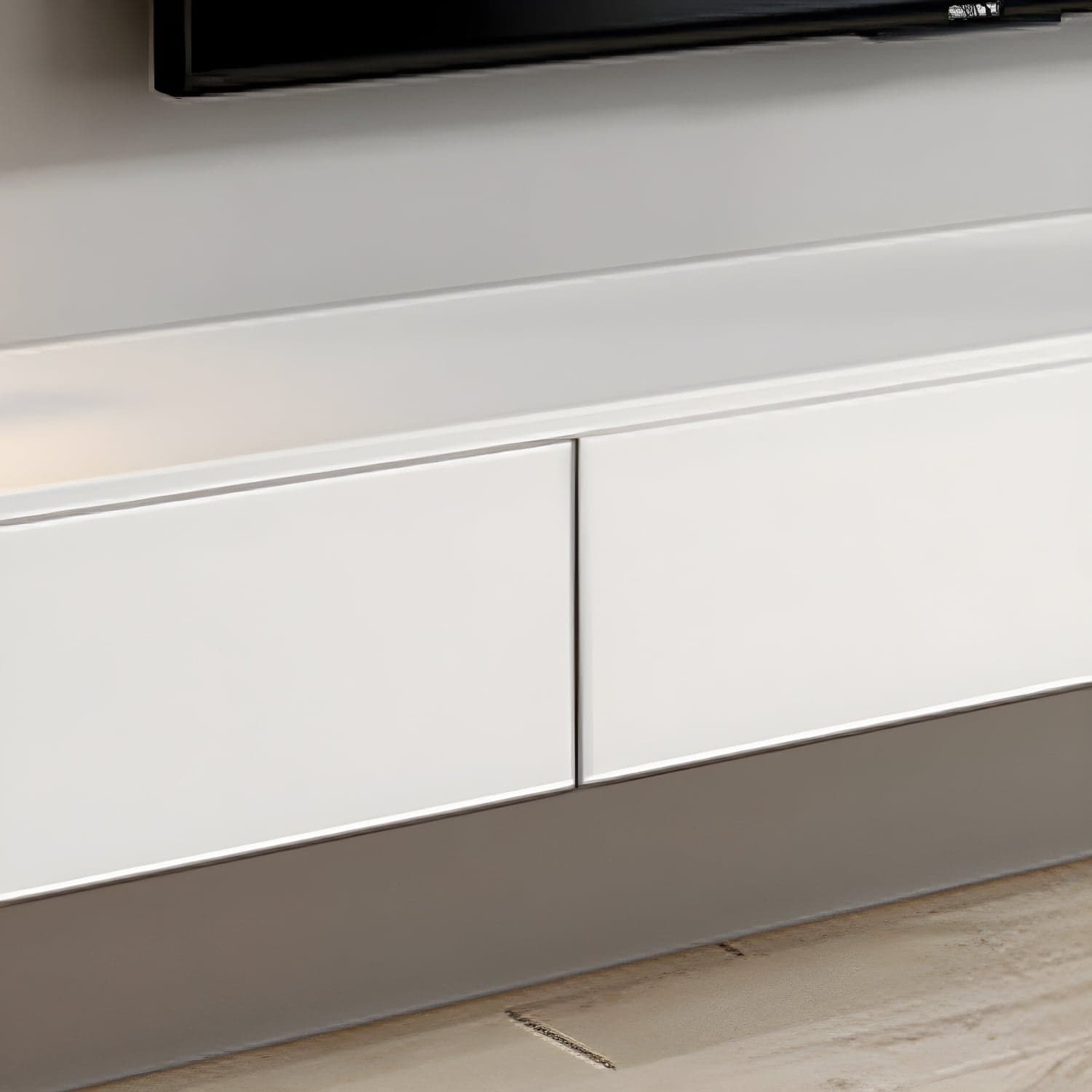 Modern White TV Media Stand Floating TV Stand Console with Drawers for Living Room thumbnail 9