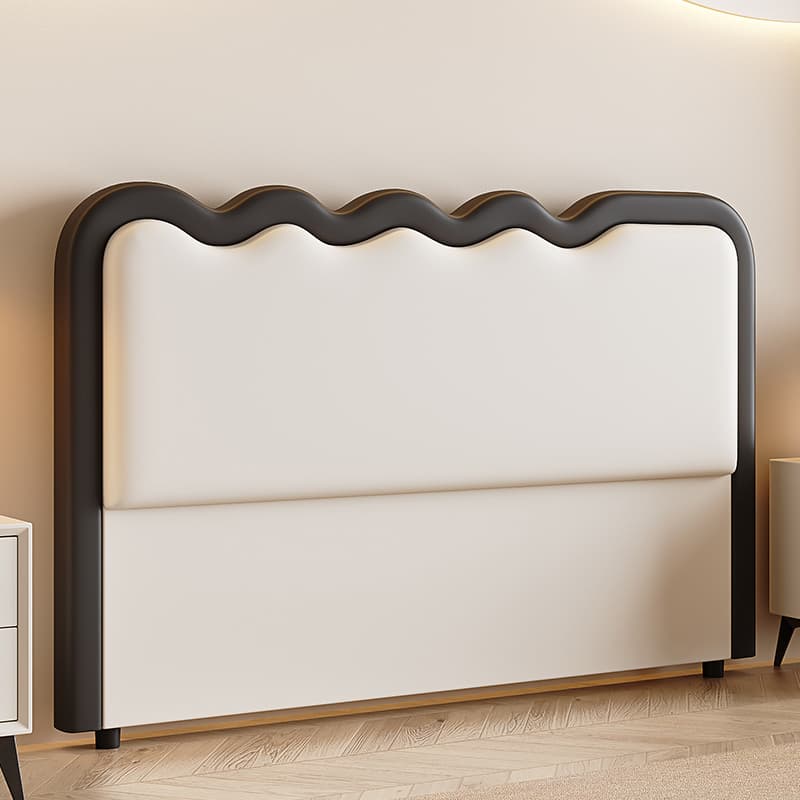 Modern Simple Style Panel Headboard in Natural Wood for California King/King/Queen Bed with No Distressing, Sponge Upholstery Fill, Free-standing Standard Installation, and Standard Height thumbnail 2