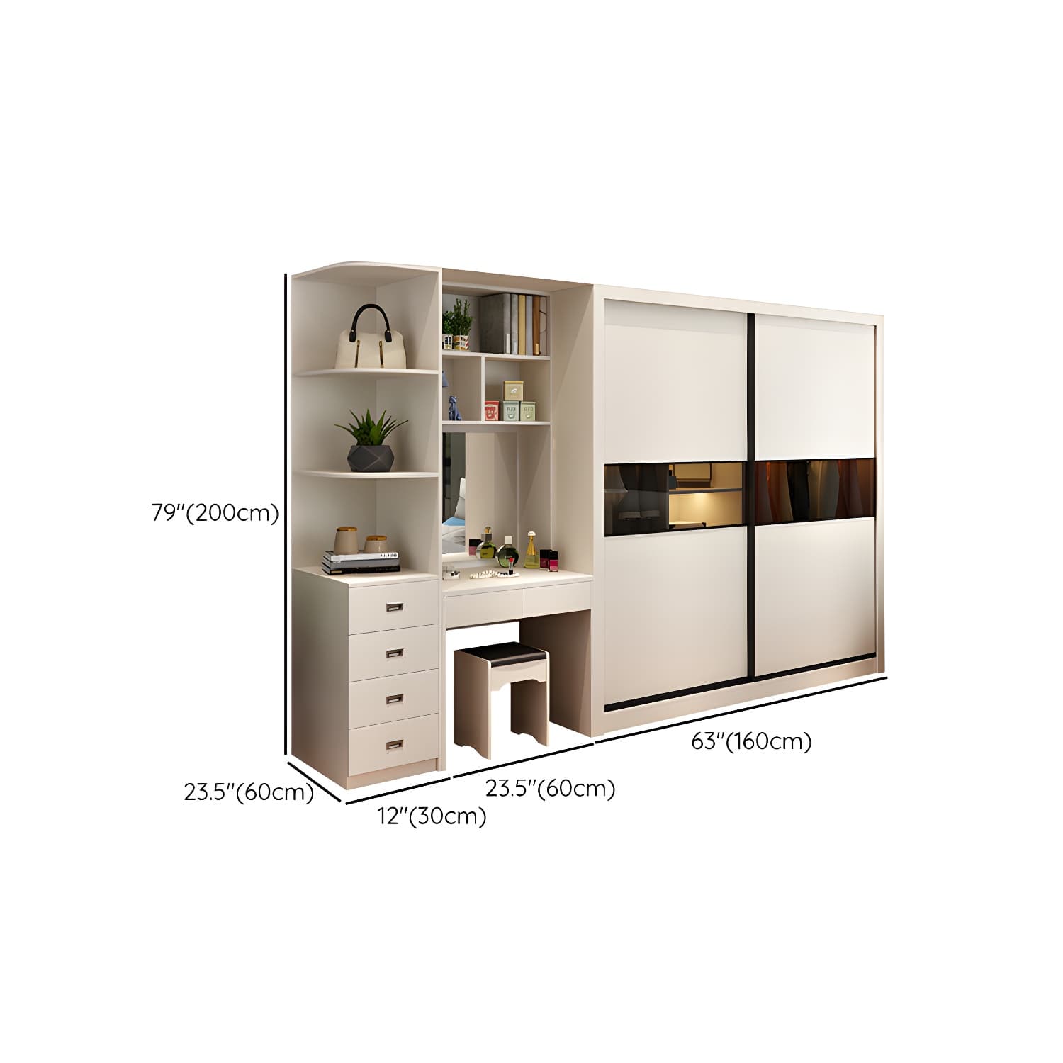 Contemporary Home Engineered Wood Wardrobe Freestanding Wardrobe Closet thumbnail 18