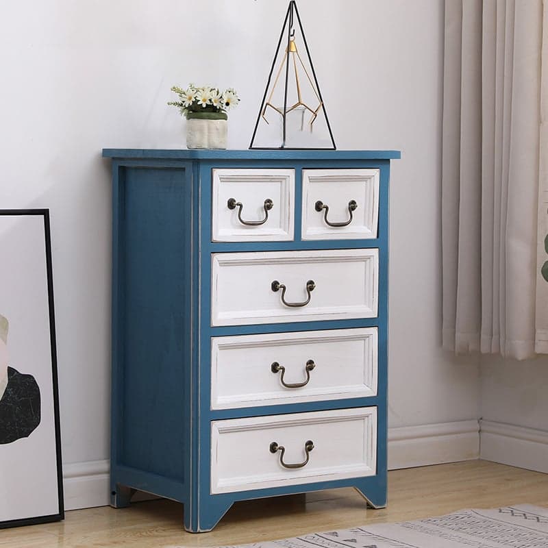 Minimalist Rectangle Brown/White Wood Top Accent Chest with Soft Close Drawer Living Room thumbnail 3