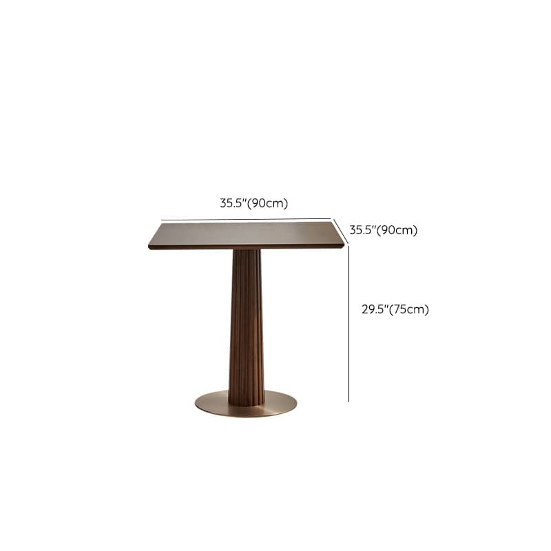 Traditional Brown Wood Dining Table with Wooden Top and Oak Pedestal Base thumbnail 16