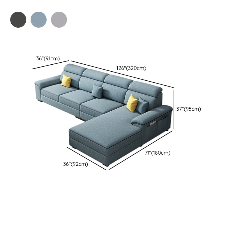 Modern L-Shape Right Hand Facing Sofa & Chaise with Concealed Support thumbnail 15
