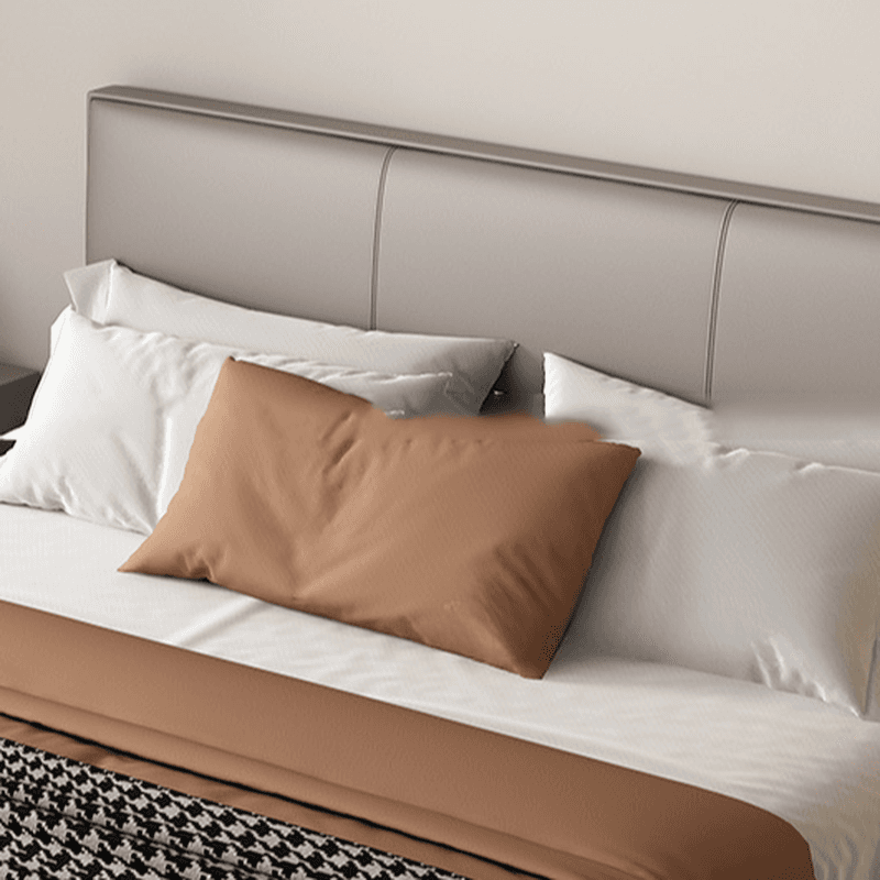 Grey Solid Color Platform Bed with Timber Frame for Living Room thumbnail 7