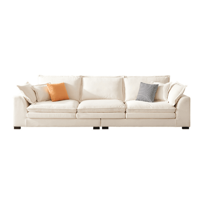 Minimalist Straight/L-Shape Horizontal/Right Sofa Couch /Sofa Chaise in Cream with Concealed Support thumbnail 12
