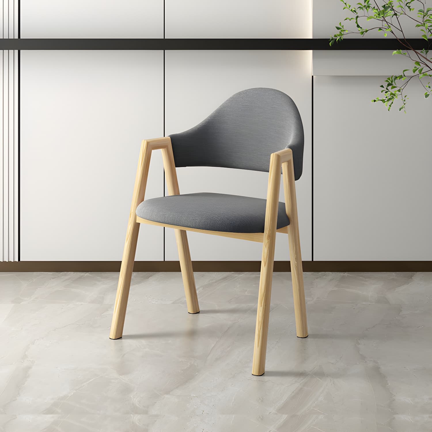 Scandinavian Study Room Metal Arm Chair Colorful Open Dining Chair with Natural Legs thumbnail 21