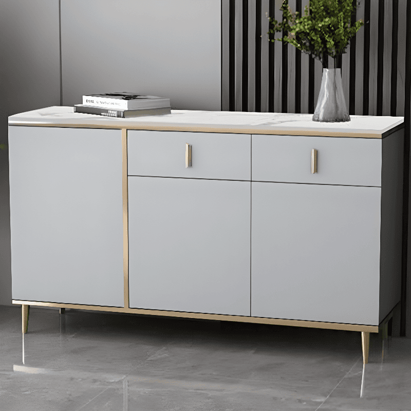 Art Deco Sideboard with 2 Drawers, Narrow/Standard Size, 3 Shelves, Sintered Stone Countertop, 4/3 Doors, Self-supporting thumbnail 3