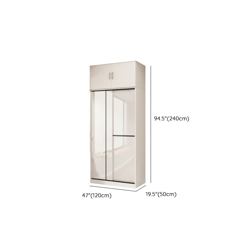 Chalk Modern Timber Self-supporting Wardrobe with Soft Close Door and Clothing Rod, Slipping Mechanism thumbnail 19