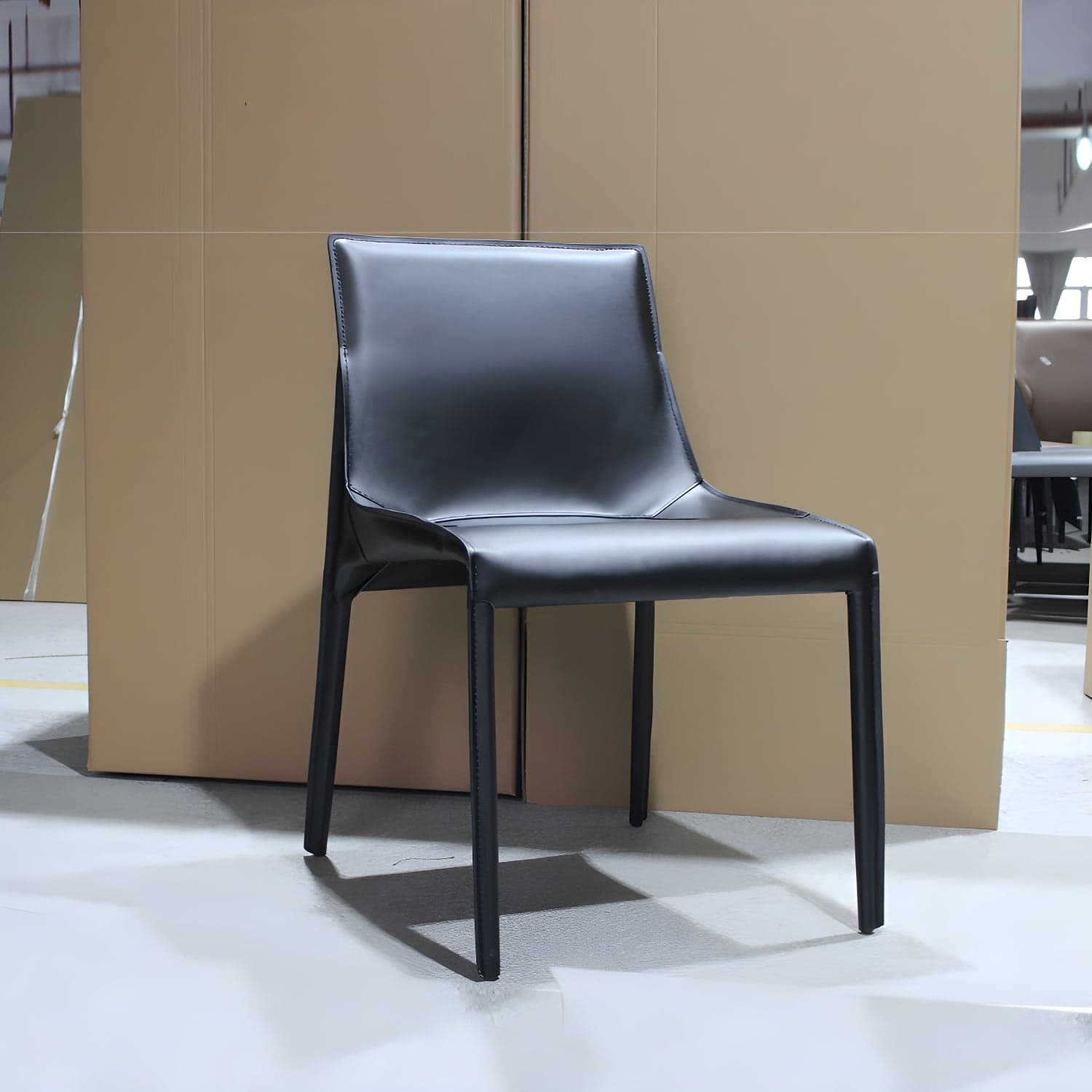 Designer Style Leather Dining Chair Matte Finish Parsons Dining Side Chair thumbnail 2