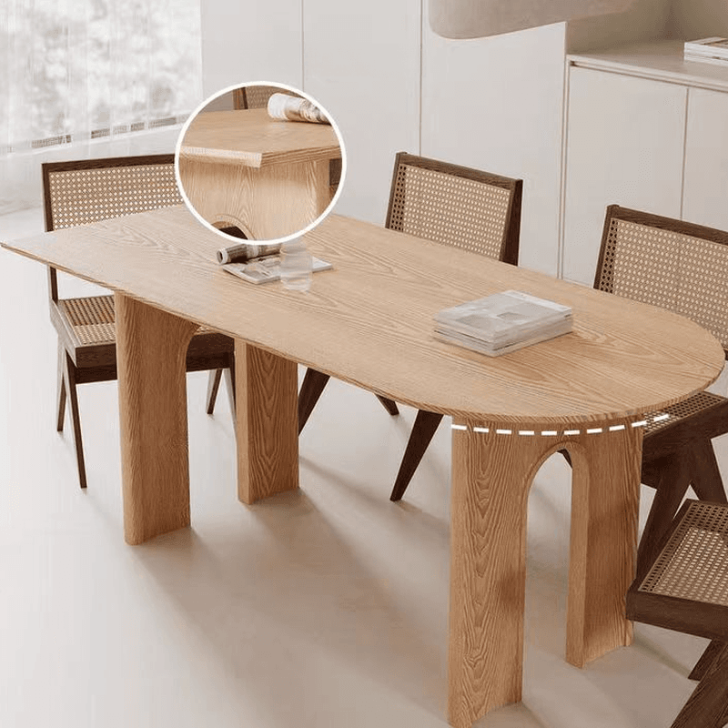 Natural/Espresso Finish/Sand Natural Pine Wood Dining Table for 9 People/for 6 thumbnail 9