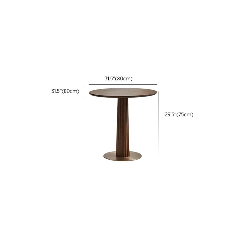 Traditional Brown Wood Dining Table with Wooden Top and Oak Pedestal Base thumbnail 11
