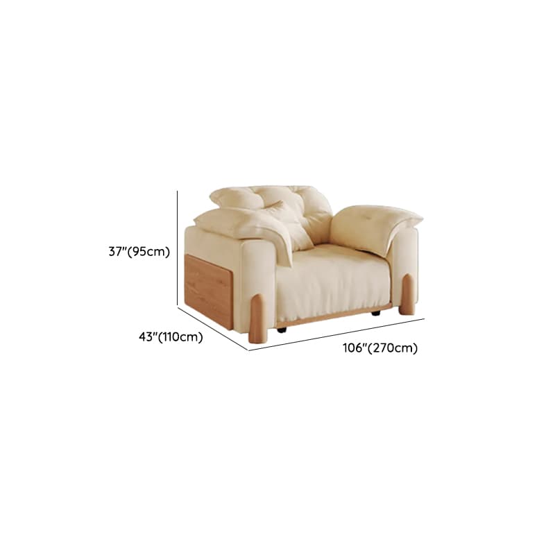 Modish Solid Color Scratch-durable Standard Sofa/Single Sofa in Off-White, Seats 4/2-seater/3 with 2 Pillows thumbnail 10