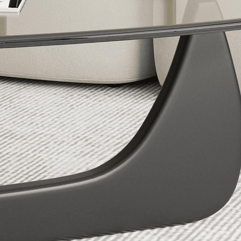 Simplistic Pennels Tempered Glass Single Side Table with Abstract Base Indoor Use thumbnail 8