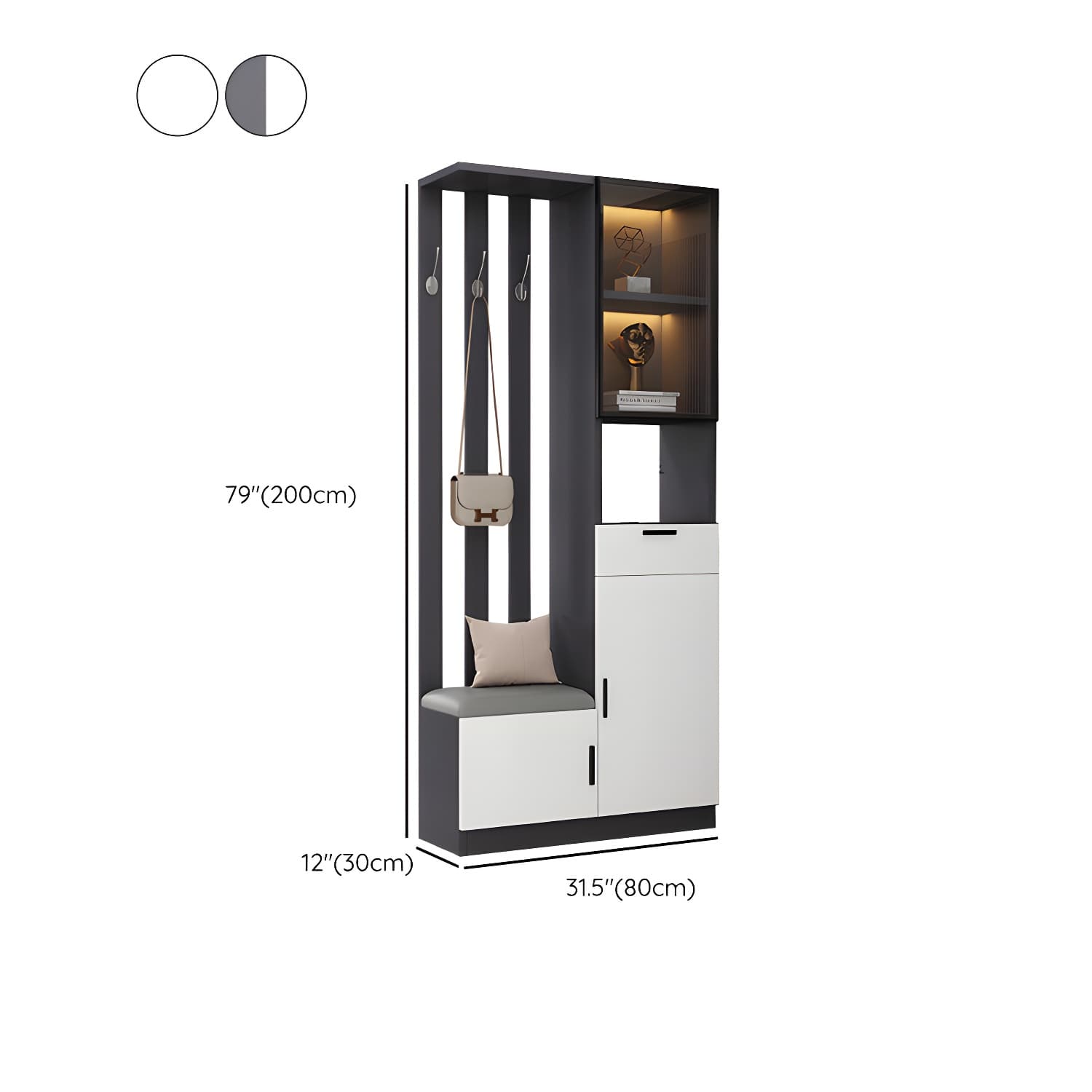 Contemporary Style Wooden 3-door Accent Cabinet with Drawer and Shelf thumbnail 13
