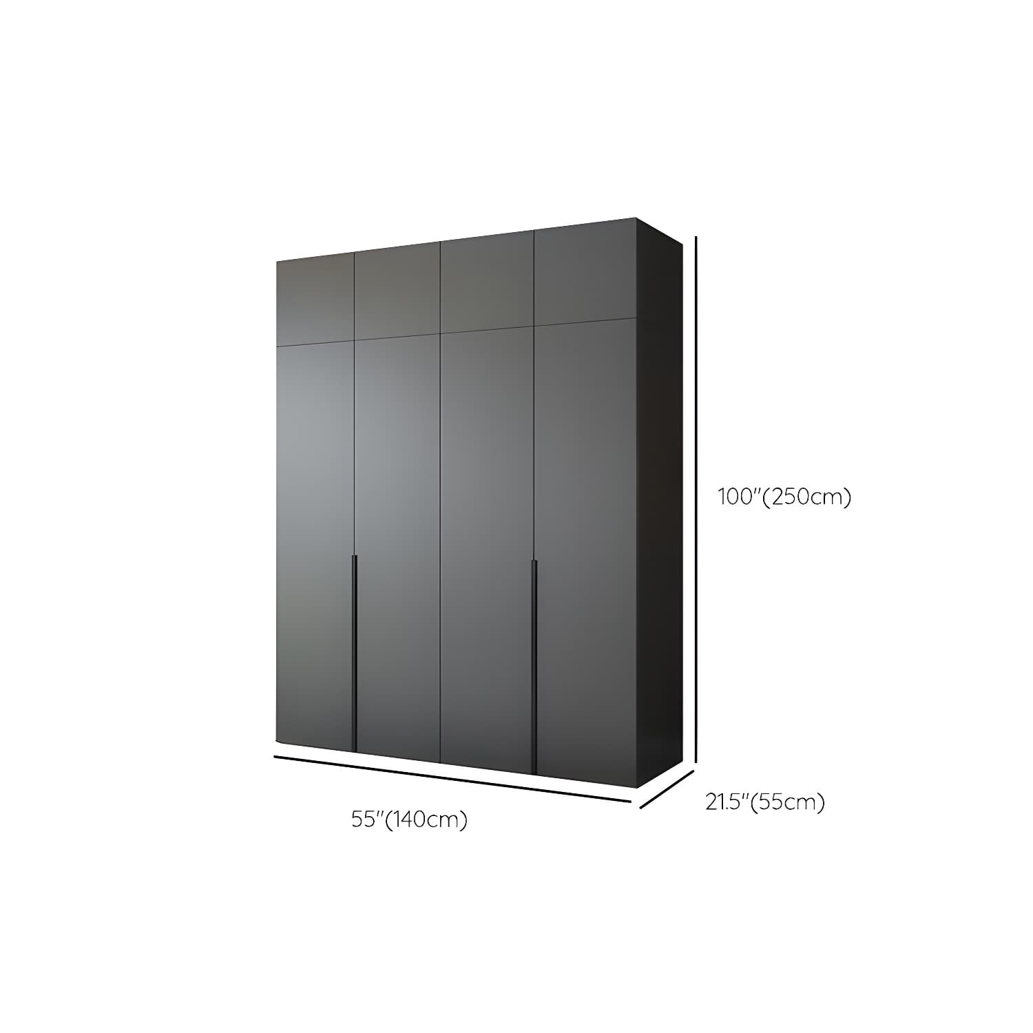 Black Wardrobe Armoire with Garment Rod Wood Wardrobe Closet thumbnail 20