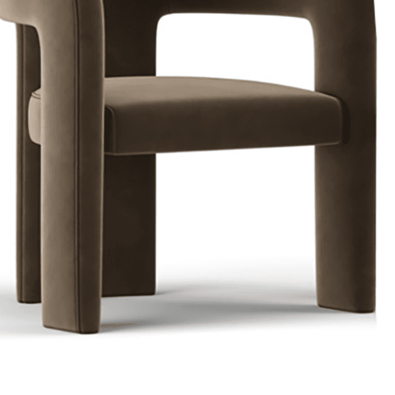 Soft-pile Fabric Upholstered Secure Outlined Arm Chair with Curved Back and Dark Blue/Light Green/Blush Legs in a Nordic Style thumbnail 21