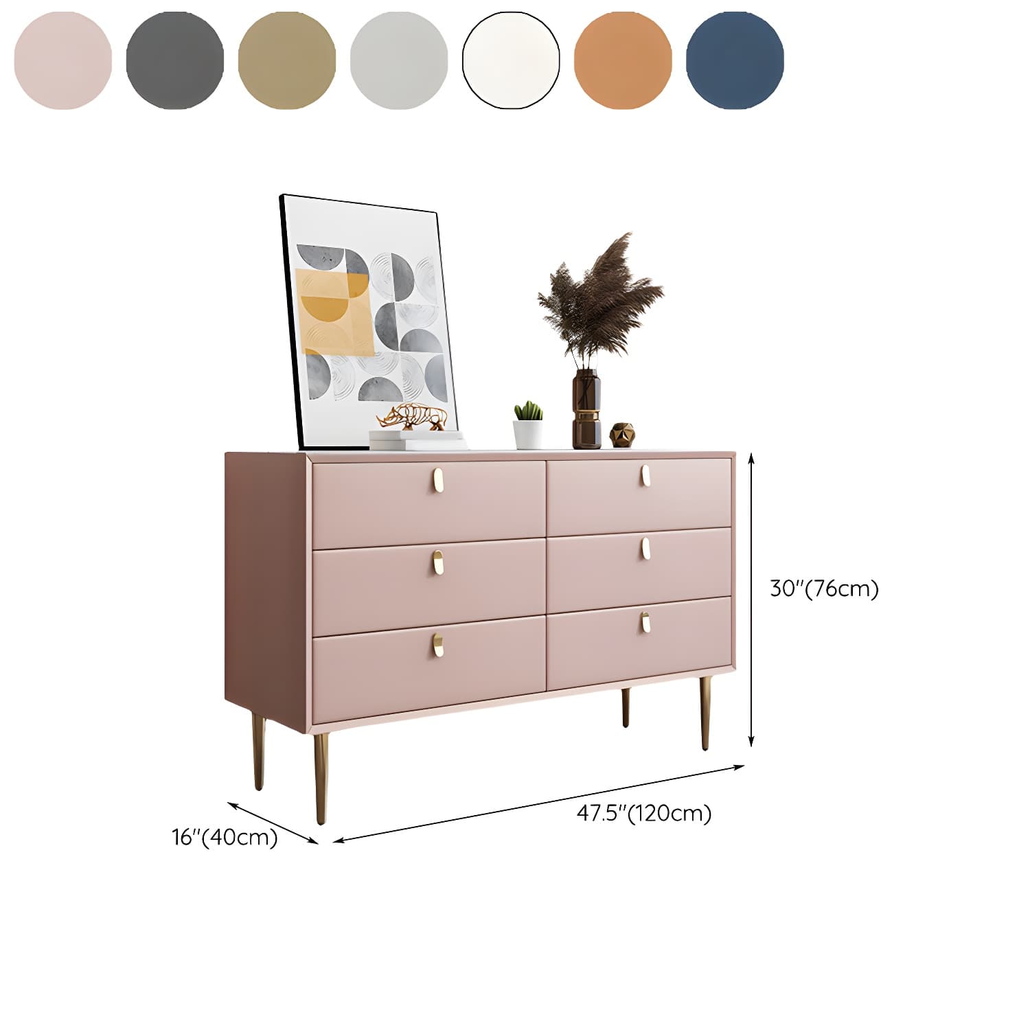 15.6-inch W Storage Chest Classic Glam Dresser with 5/6/7/9 Drawers thumbnail 23