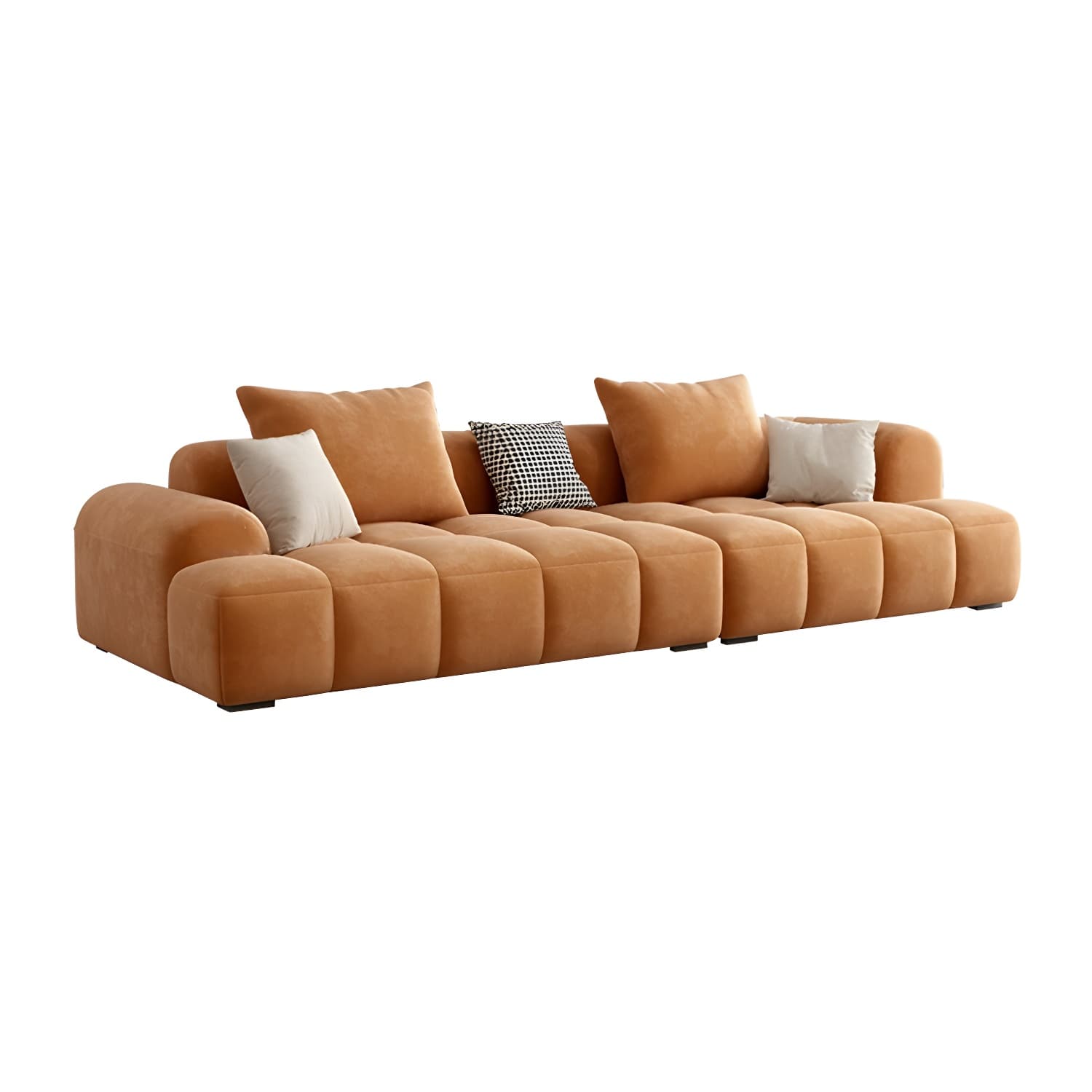 Modern Suede Sectional Sofa with Black Pine Wood Frame and Scratch Resistant Design thumbnail 1