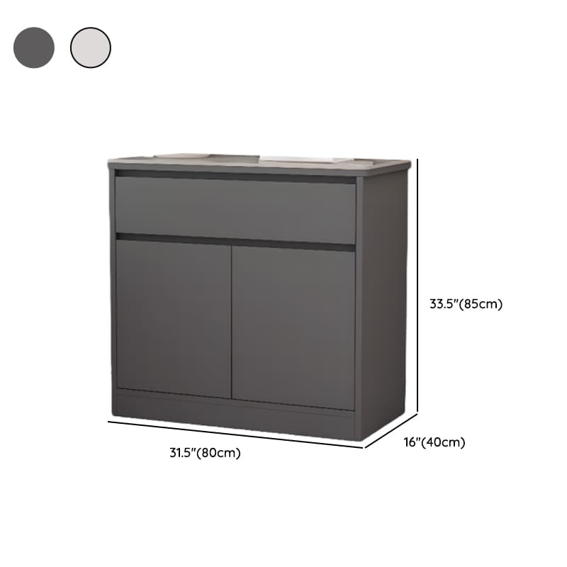 Buffet Table/Server with 1 Drawer, Drawers Storage, Sintered Stone Countertop, Adjustable Shelving, and 4 Doors/3 Doors/2 Doors Tabletop thumbnail 14