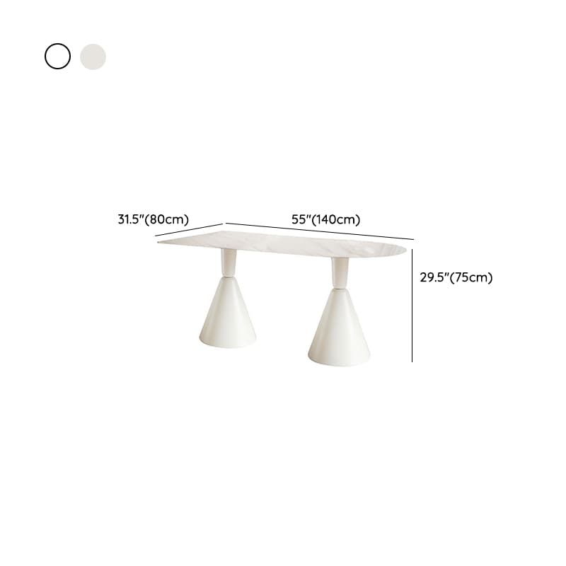 Simplistic Dining Table with Chalk Stone Top, Fixed Table, Seats 4 to 8, Scratch-immune thumbnail 20