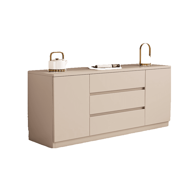 Wooden TV Stand with Shelf, 3 Drawers, Hutch, 2 Interior Shelves, and Cable Management thumbnail 2