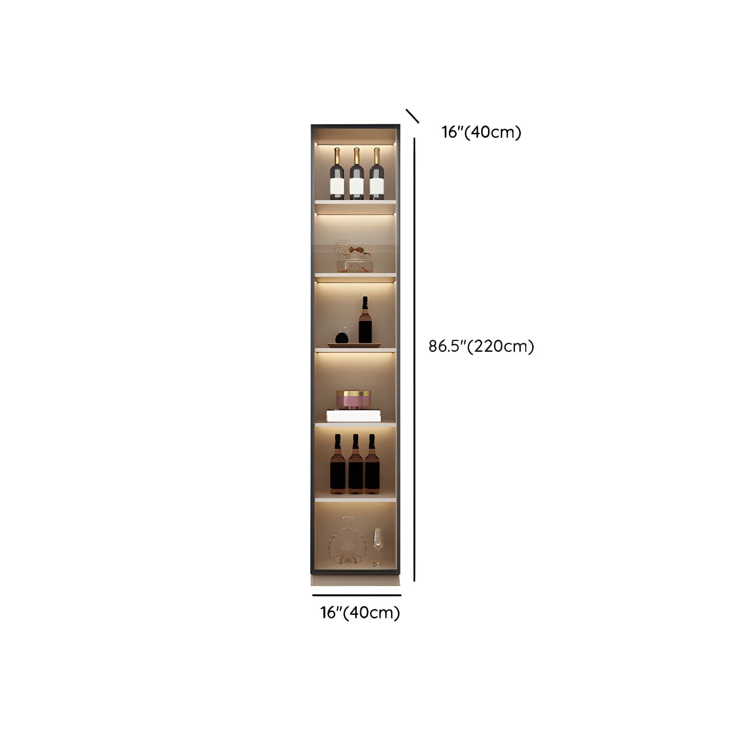 Modern Wood Cabinet with Glass Doors and Non-adjustable Shelves thumbnail 9