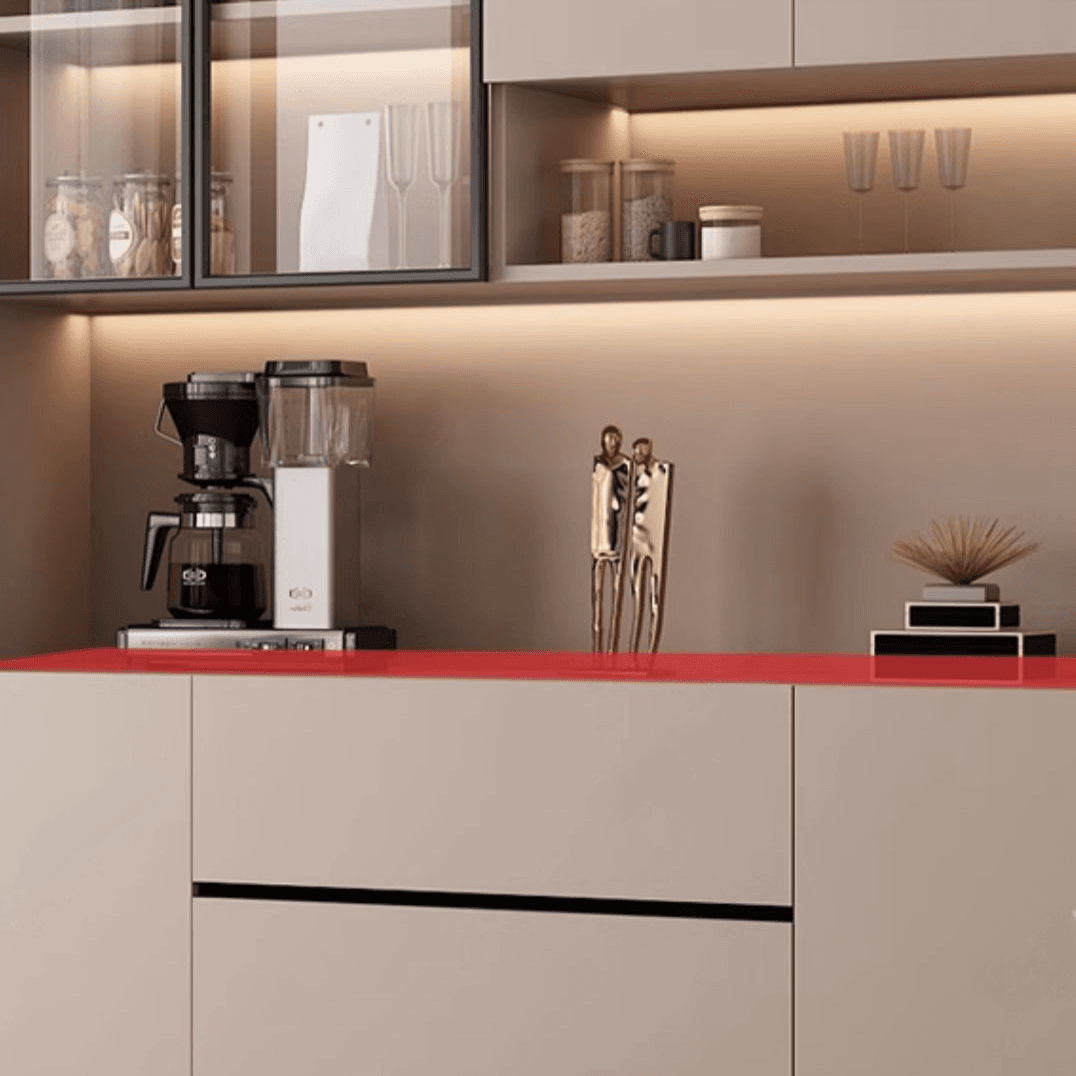 Wide/Standard/Narrow Modern Timber 3 Drawers 2 Shelves/3 Shelves/1 Shelf Glass Doors Pantry Hutch Sideboard thumbnail 17
