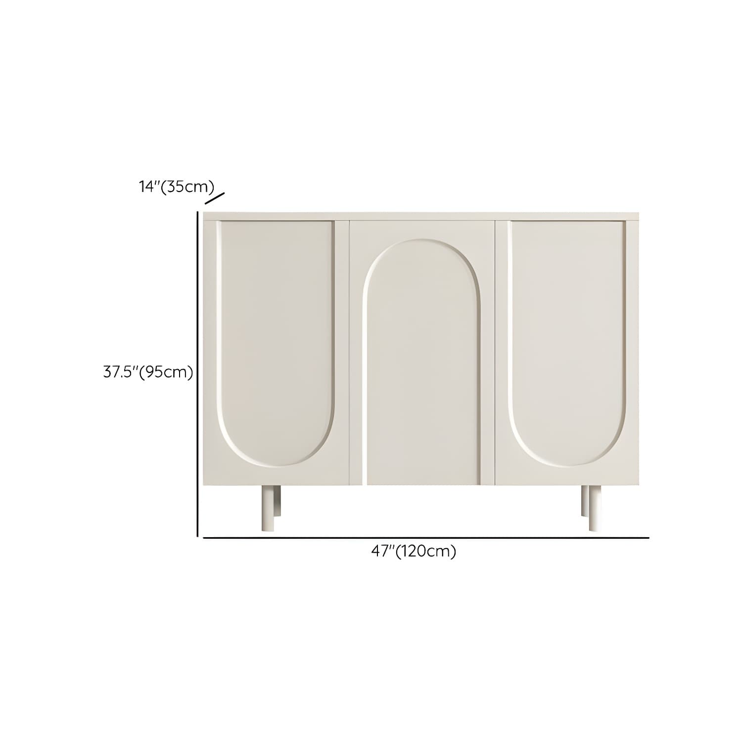 Modern Living Room Manufactured Wood Buffet Sideboard in White thumbnail 12