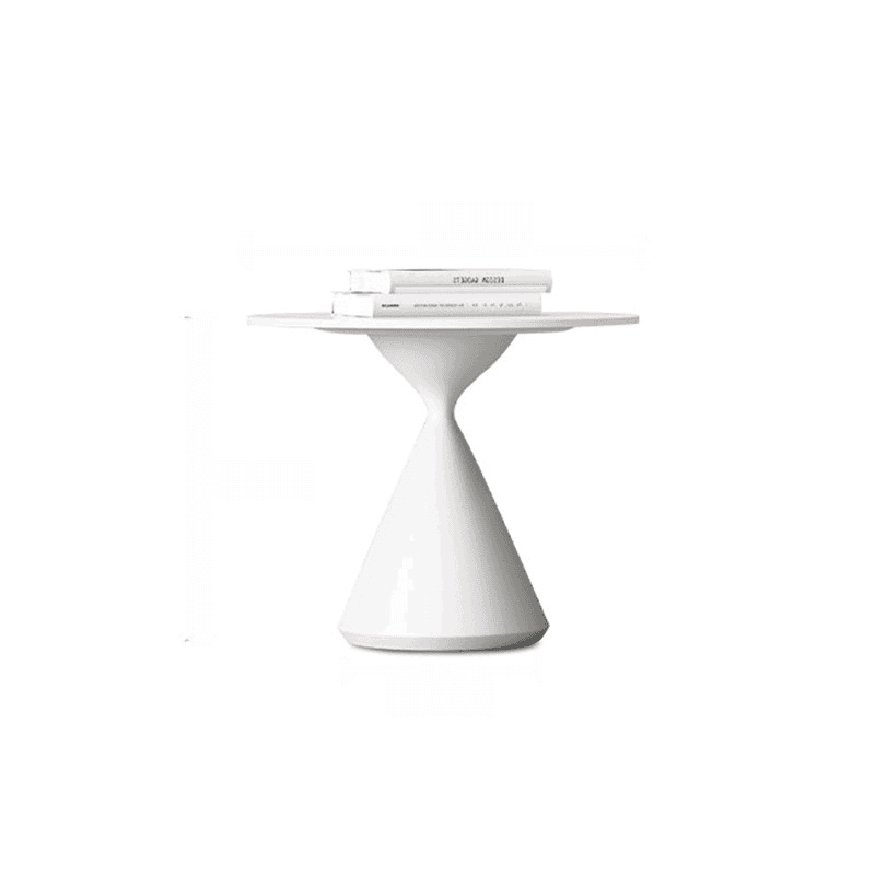 Single/Nesting Postmodern Circular-shaped Chalk/Ink Sintered Stone Pedestal Base Side Table thumbnail 2