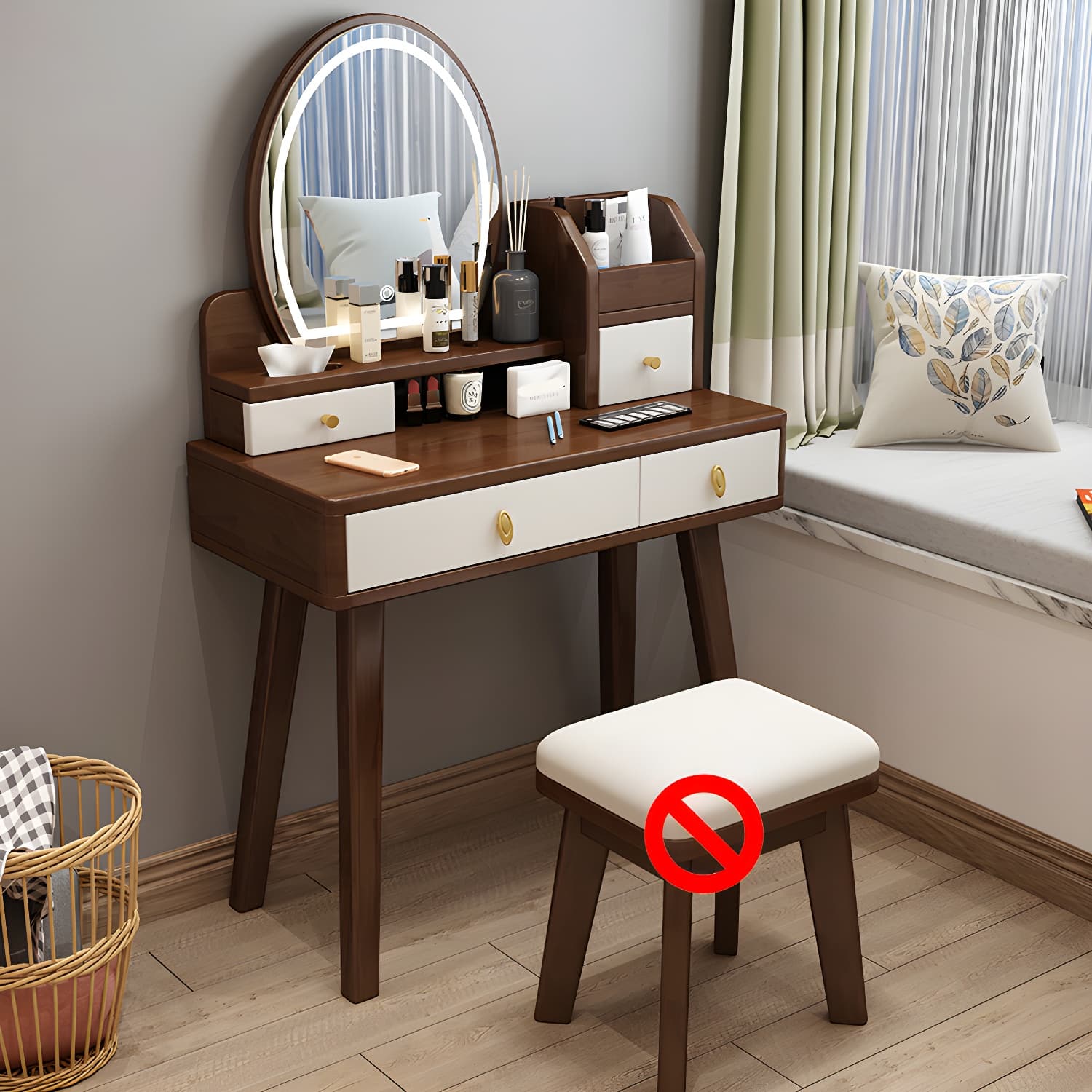 Traditions Dressing Table Bedroom Solid Wood with Drawer Mirror Make-up Vanity thumbnail 19