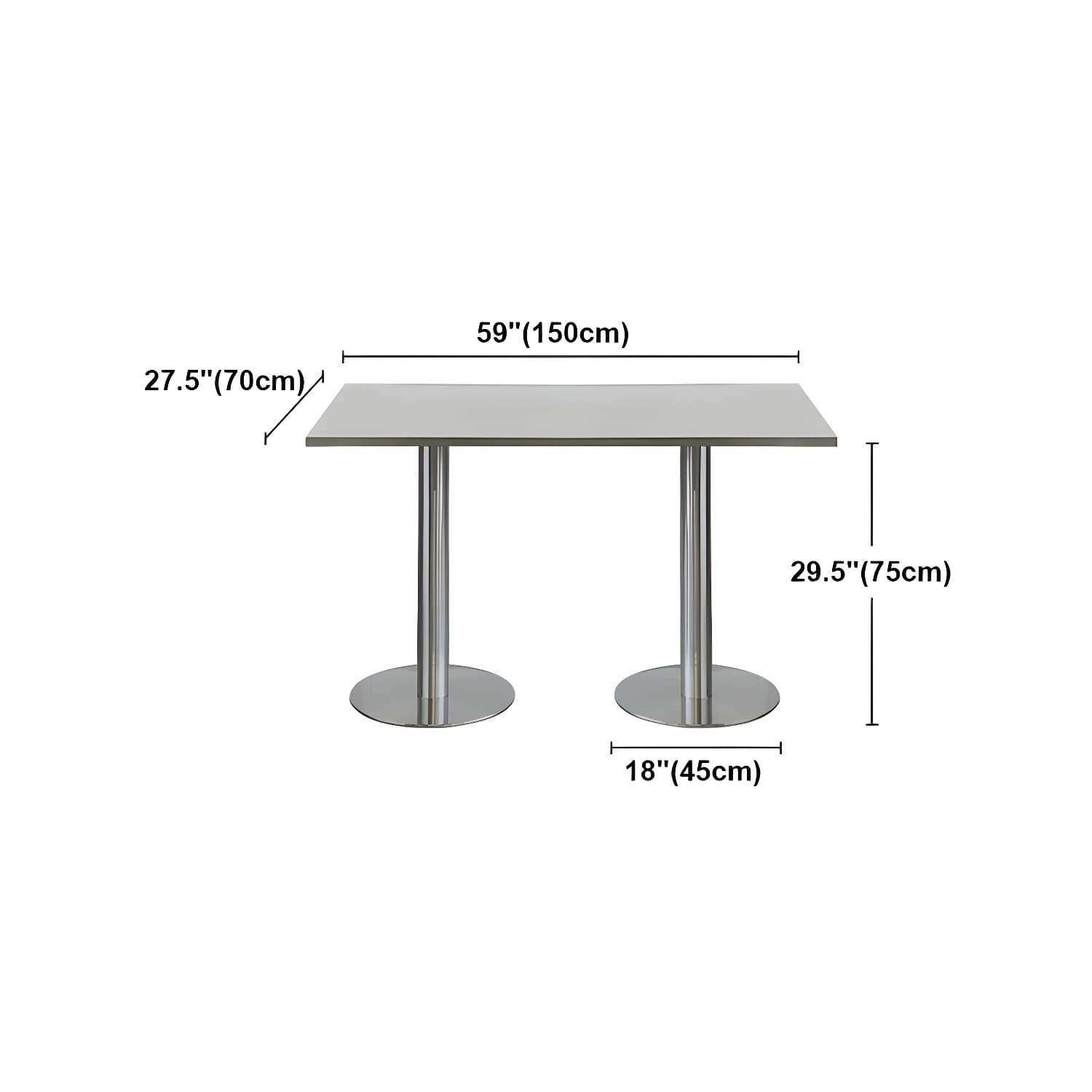 Industrial Style Dining Site Table Stainless Steel Dining Room Collection thumbnail 18